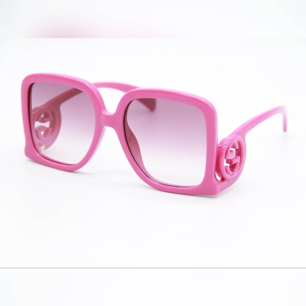 NEW GUCCI GG1326S 004 PINK SQUARE WOMEN SUNGLASSES GUCCI - Picture 4 of 13